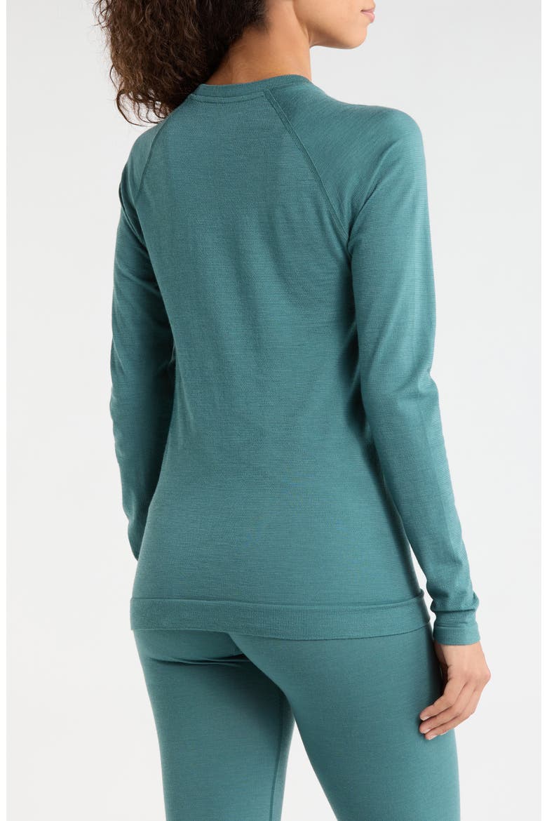 All Season Merino Wool Blend Base Layer Crew Top, Alternate, color, DUSTY TEAL