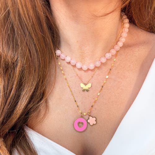 The Lovery Fine Jewelry Rose Quartz Knotted Bead Necklace In Pink