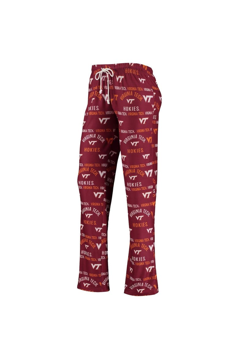 Women's Concepts Sport Maroon/White Virginia Tech Hokies Flagship Long Sleeve T-Shirt & Pants Sleep Set, Alternate, color, Maroon