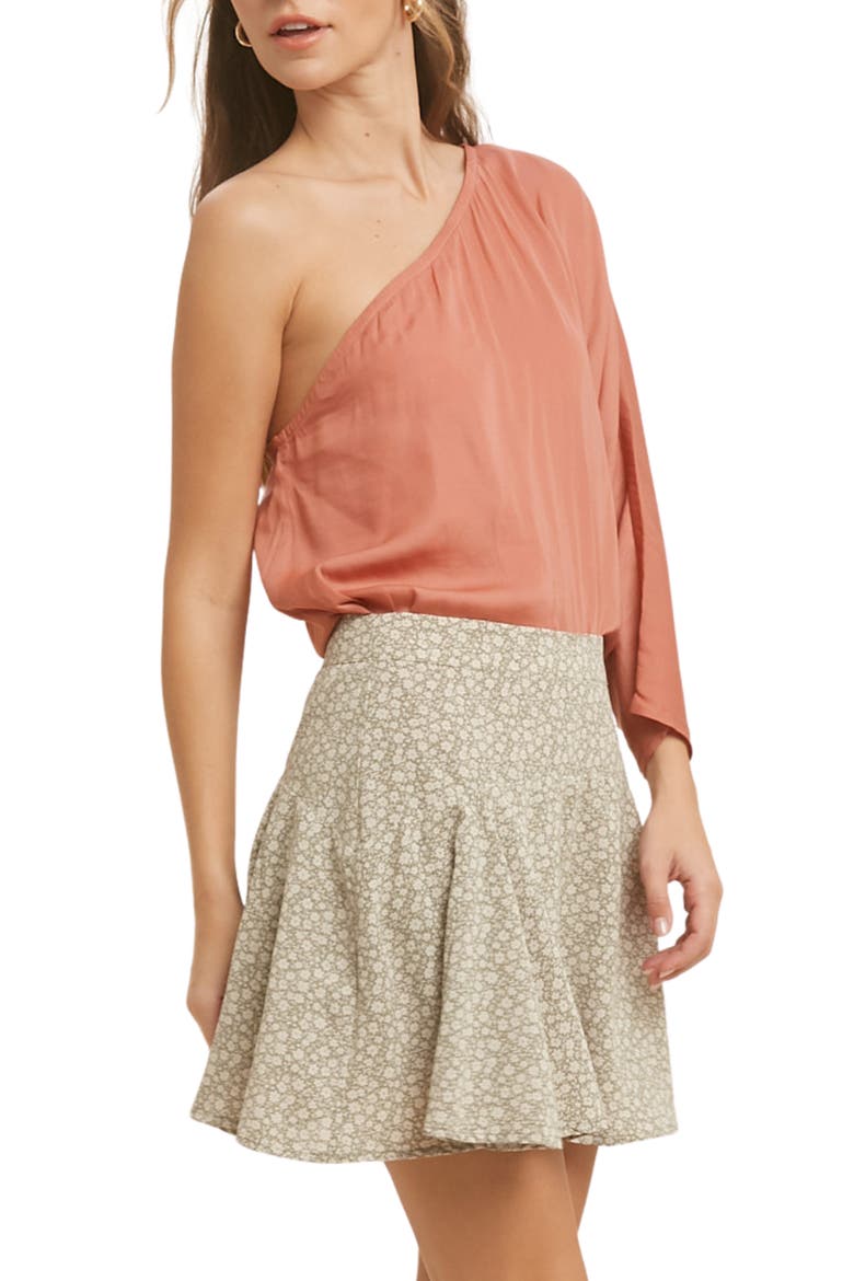 One-Shoulder Satin Top, Alternate, color, GINGER
