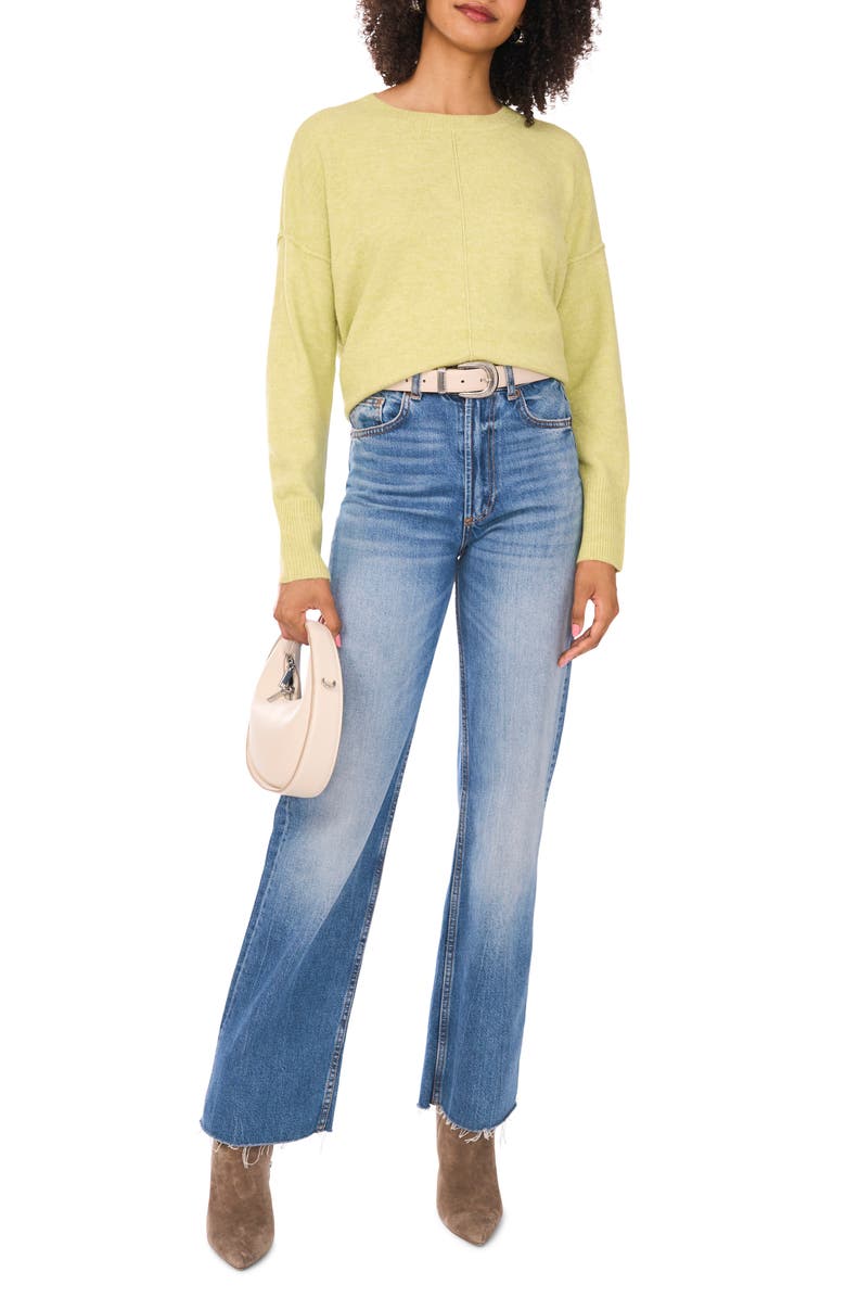 Vince Camuto Exposed Seam Crewneck Sweater, Alternate, color, Nile