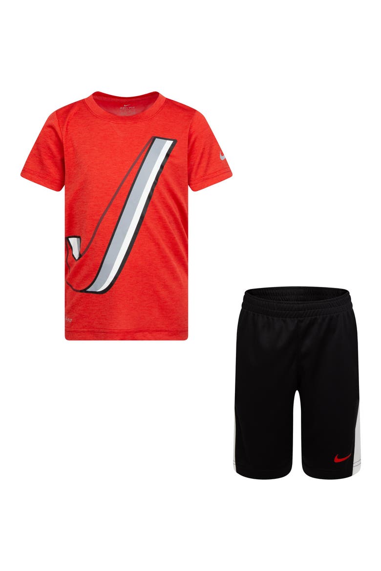 Dri-FIT T-Shirt & Shorts 2-Piece Set, Main, color, BLACK