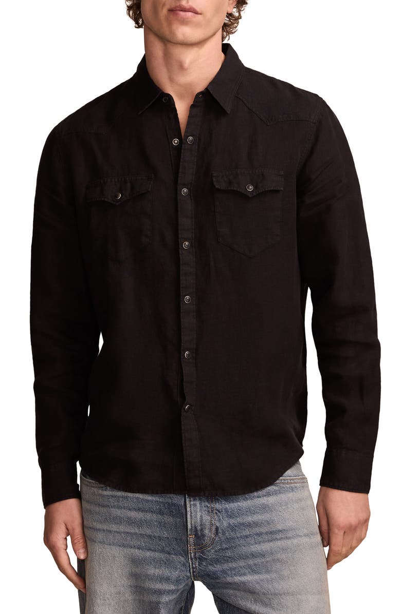 Lucky Brand Masa Linen Snap Front Shirt, Main, color,