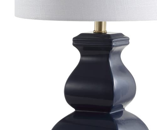 Jonathan Y Vienna 25.5" Ceramic Led Table Lamp In Navy