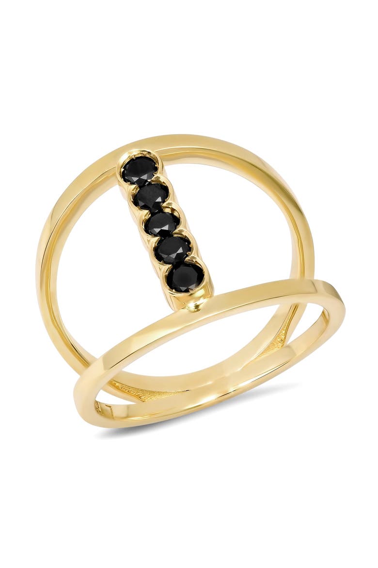14k Open Shank Gemstone Ring, Main, color, Black