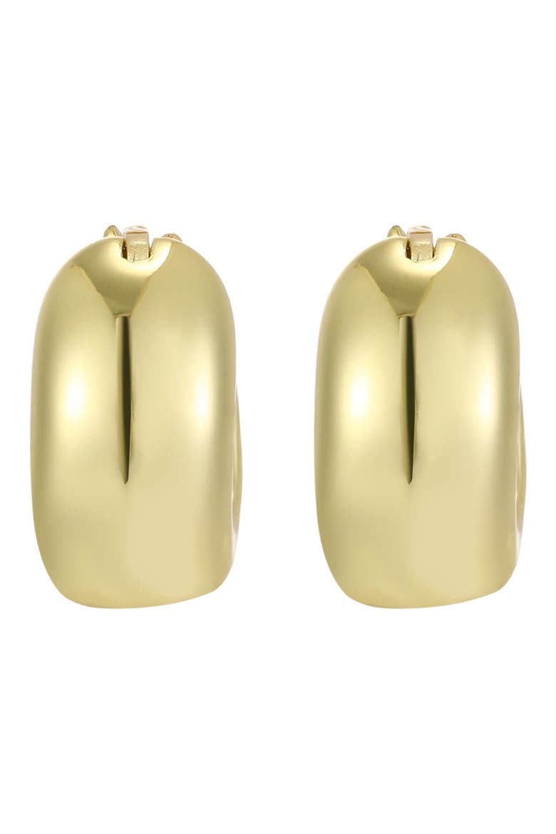 14K Gold Plated Chubby Hoop Earrings, Alternate, color, GOLD