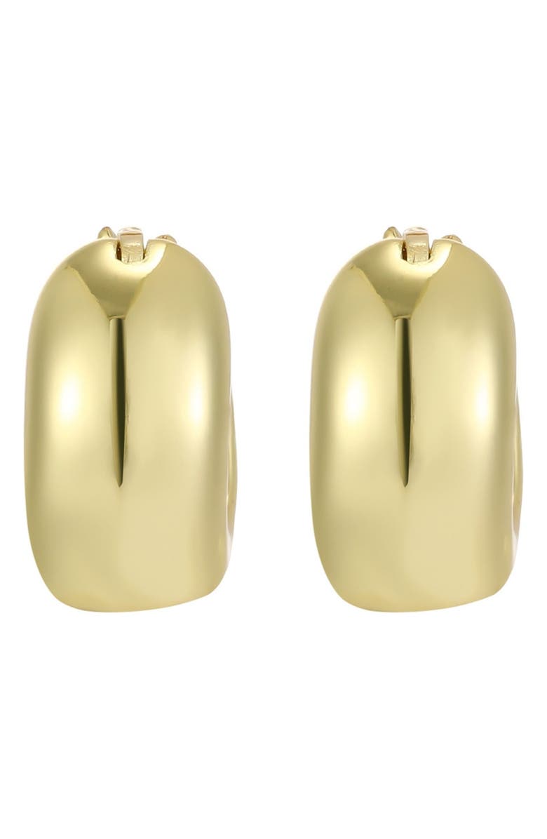 Adornia 14K Gold Plated Chubby Hoop Earrings, Alternate, color, Gold