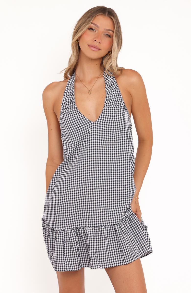 Petal & Pup Samson Gingham Halter Mini Dress, Alternate, color, 