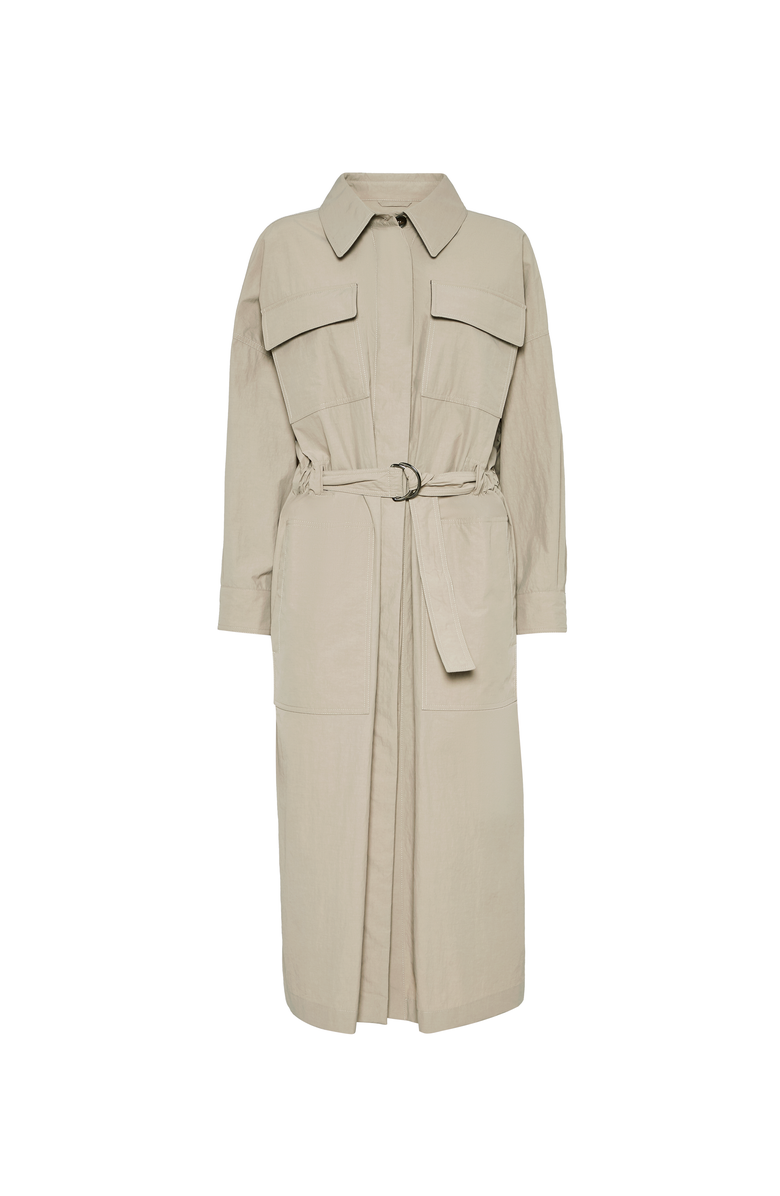 Brunello Cucinelli Trench coat with monili, Main, color, Beige