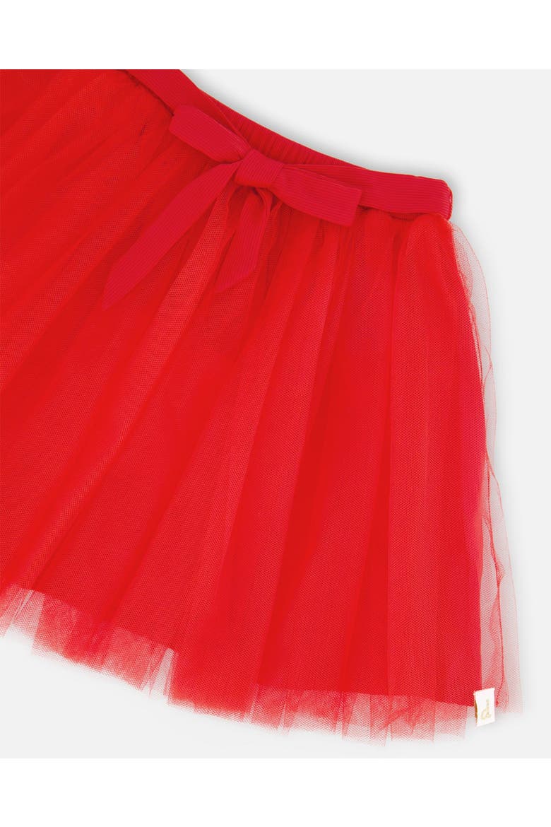 Elastic Waist Mesh and Eyelet Skirt, Alternate, color, Red
