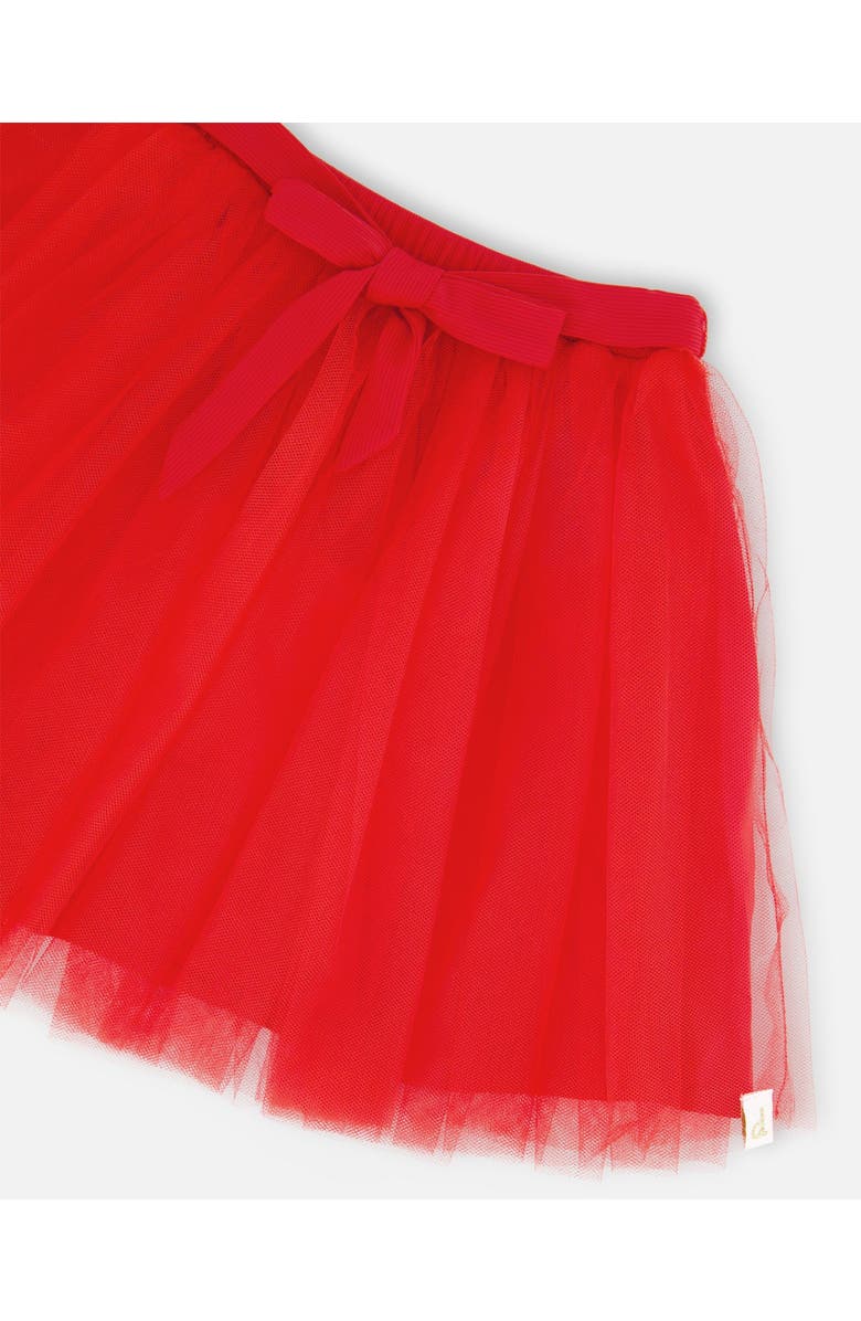 Deux par Deux Elastic Waist Mesh and Eyelet Skirt, Alternate, color, Red