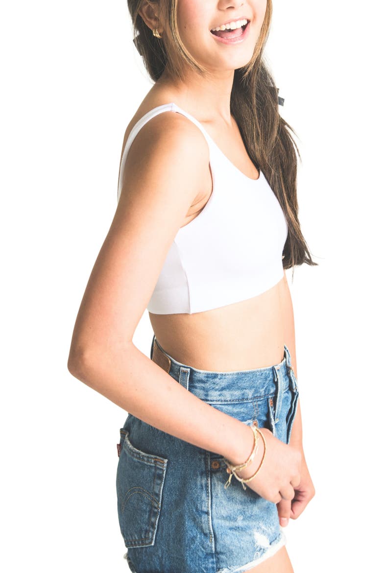 Aster Reversible Girls Tank Bra, Alternate, color, White