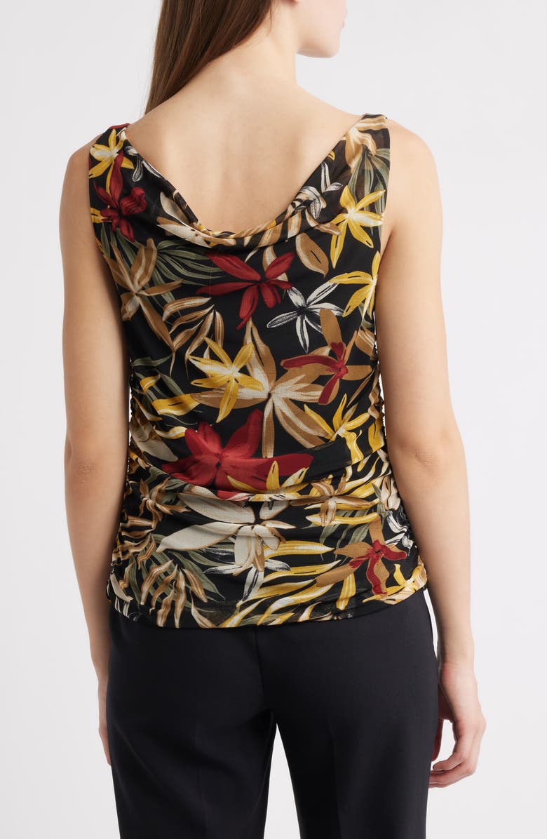 Anne Klein Floral Mesh Cowl Neck Tank, Alternate, color,
