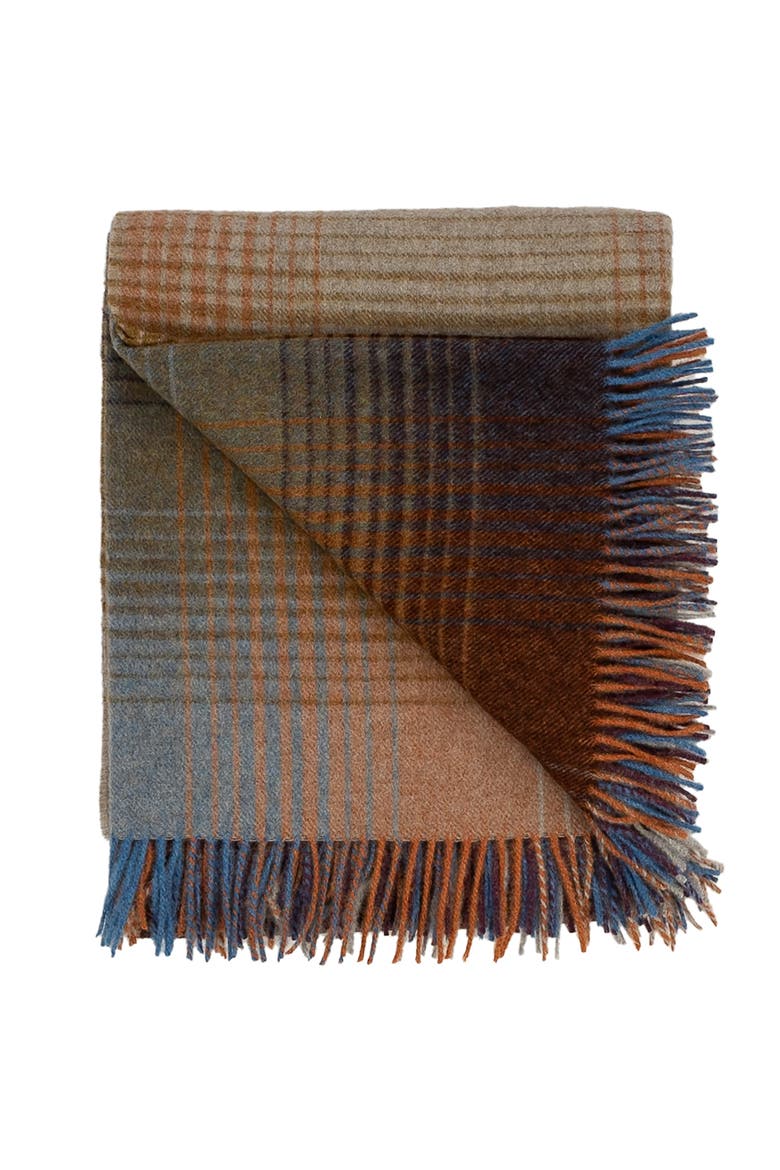 Highland Tweeds Shetland Lambswool Ombre Throw, Alternate, color, Burgundy