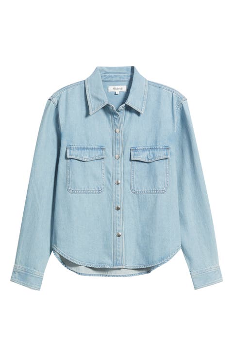 Airy Denim Relaxed Shirt Jacket