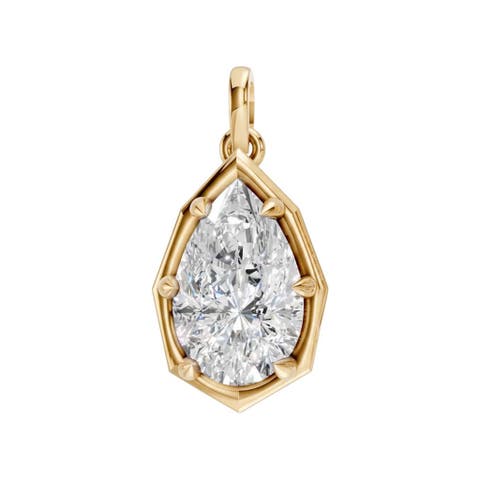 Lab Grown Diamond Pear Encased Charm 14K