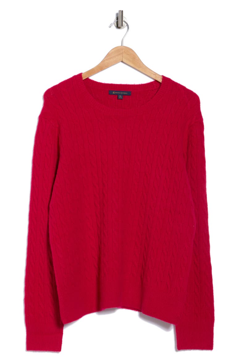 Cable Knit Pullover Sweater, Alternate, color, FUSCHIA