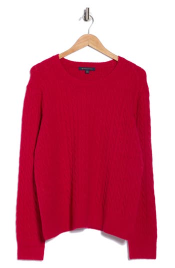 Brooks Brothers Cable Knit Pullover Sweater In Red