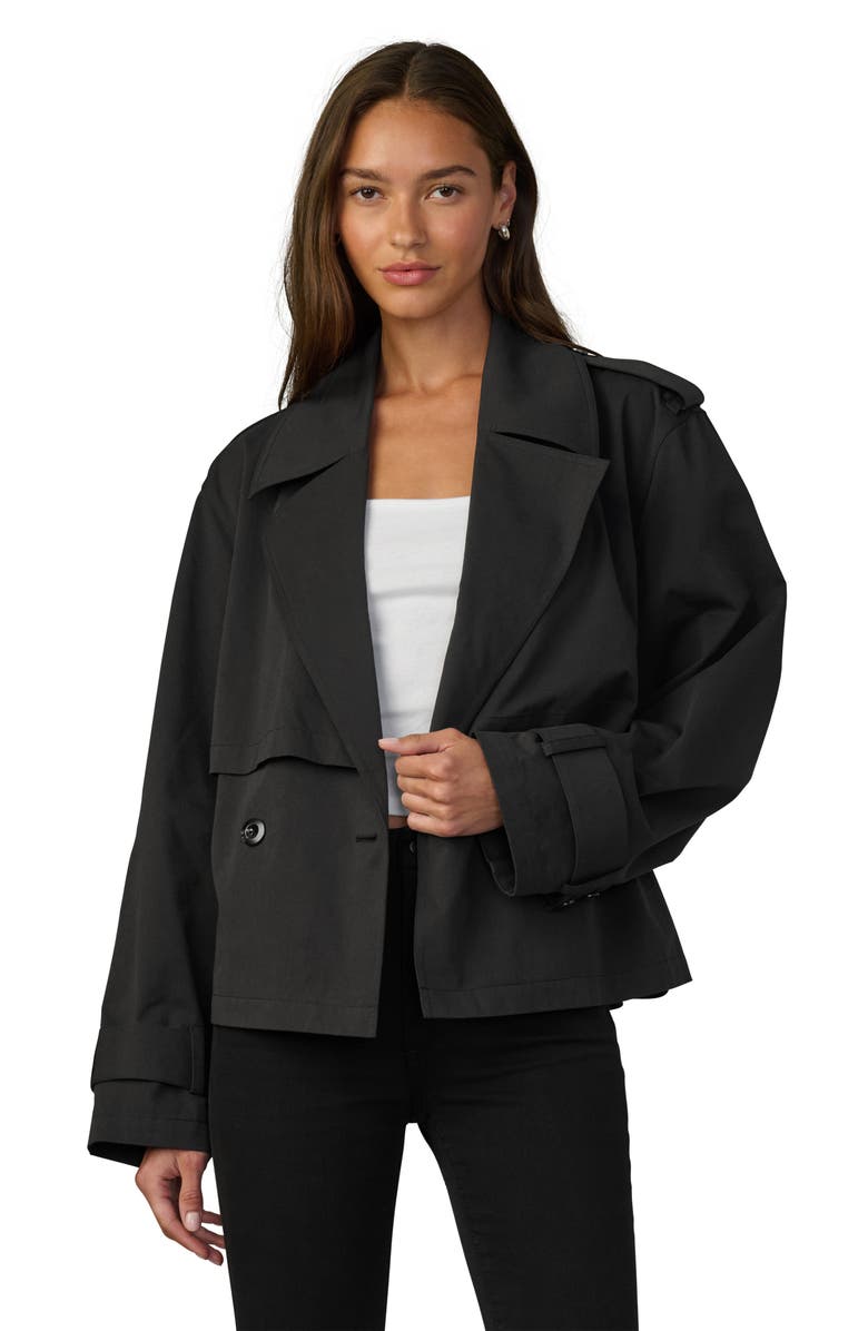 Joe's The Liz Cropped Trench Coat, Alternate, color, Black