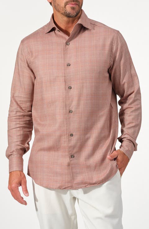 Textured Cotton Button-Up Shirt