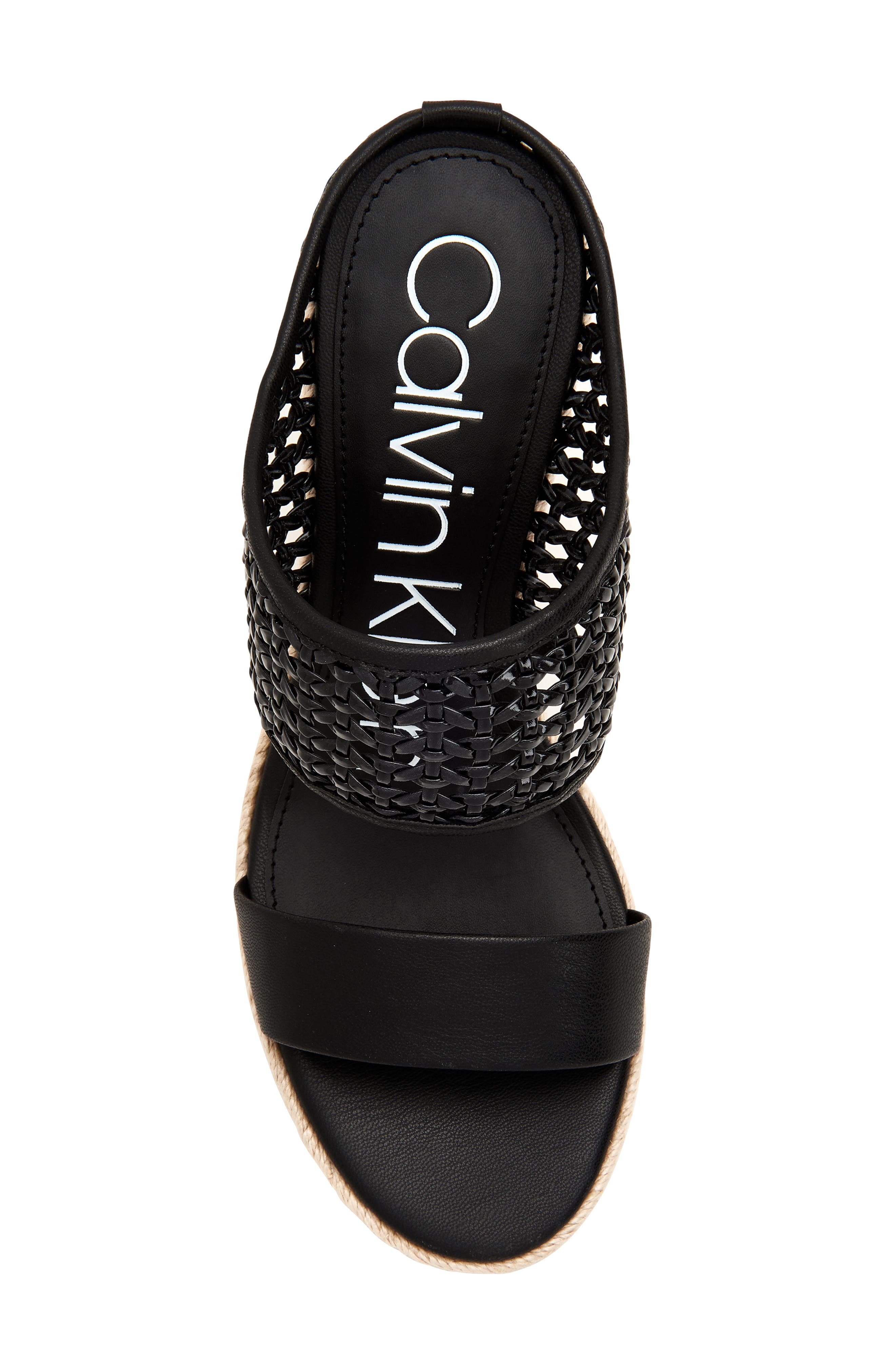 Brooke Espadrille Wedge Sandal, Alternate, color, BLACK FAUX PATENT LEATHER