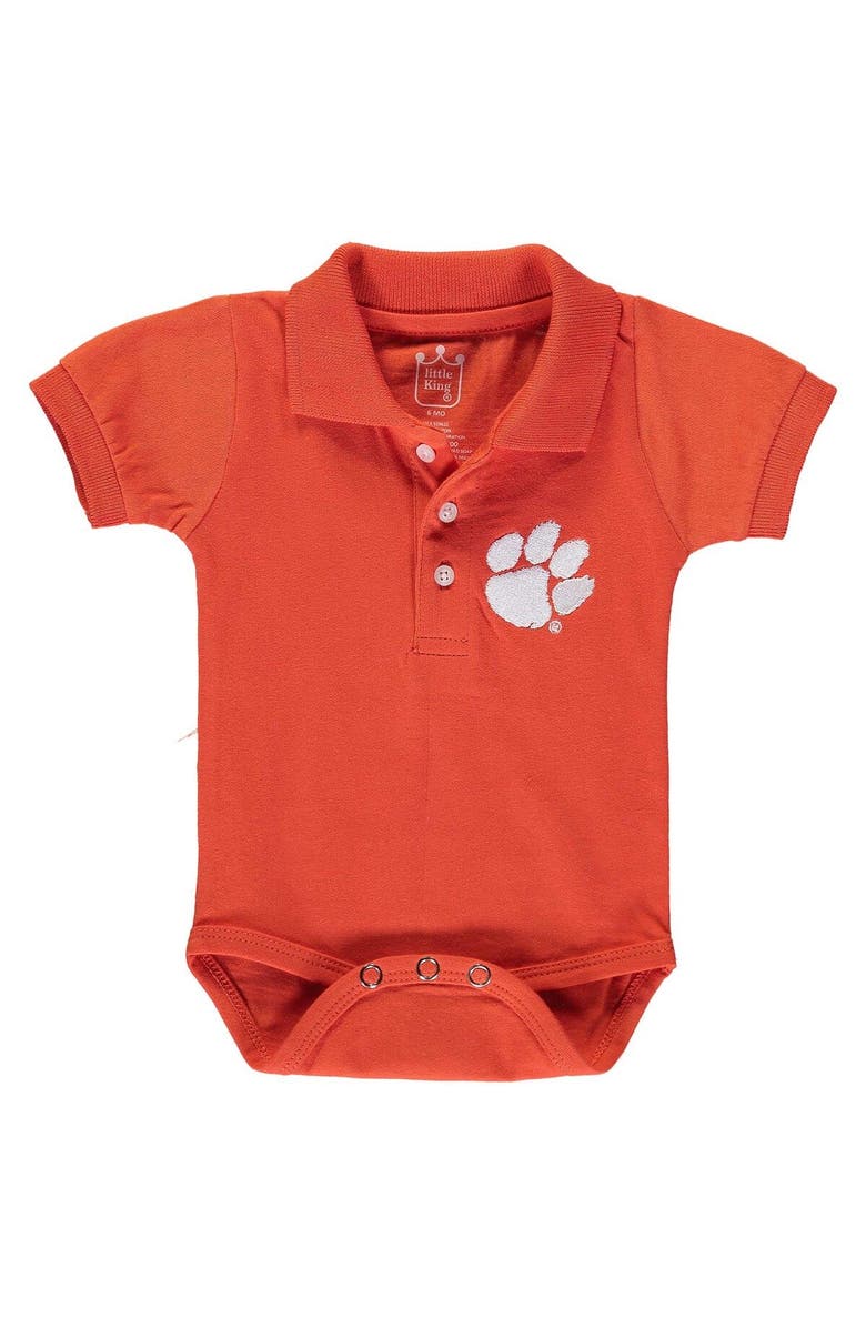 LITTLE KING Infant Orange Clemson Tigers Polo Bodysuit, Main, color, Orange