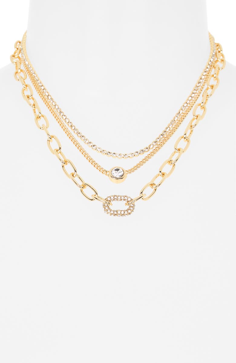 BaubleBar Set of 3 Assorted Chain Necklaces, Alternate, color, Gold