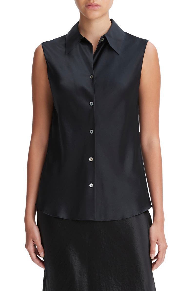 Vince Silk Button-Up Blouse, Main, color,
