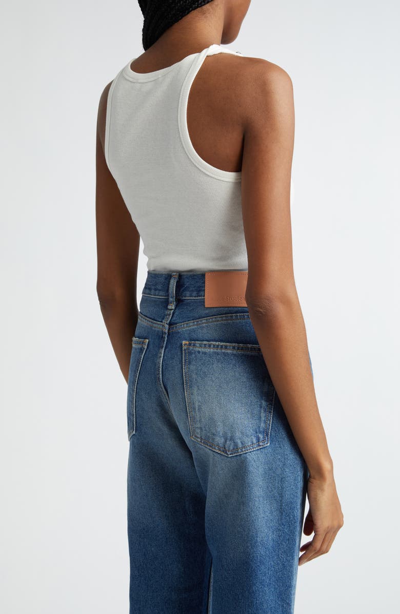 Acne Studios Emetal Rib Hardware Strap Cotton Tank, Alternate, color, 