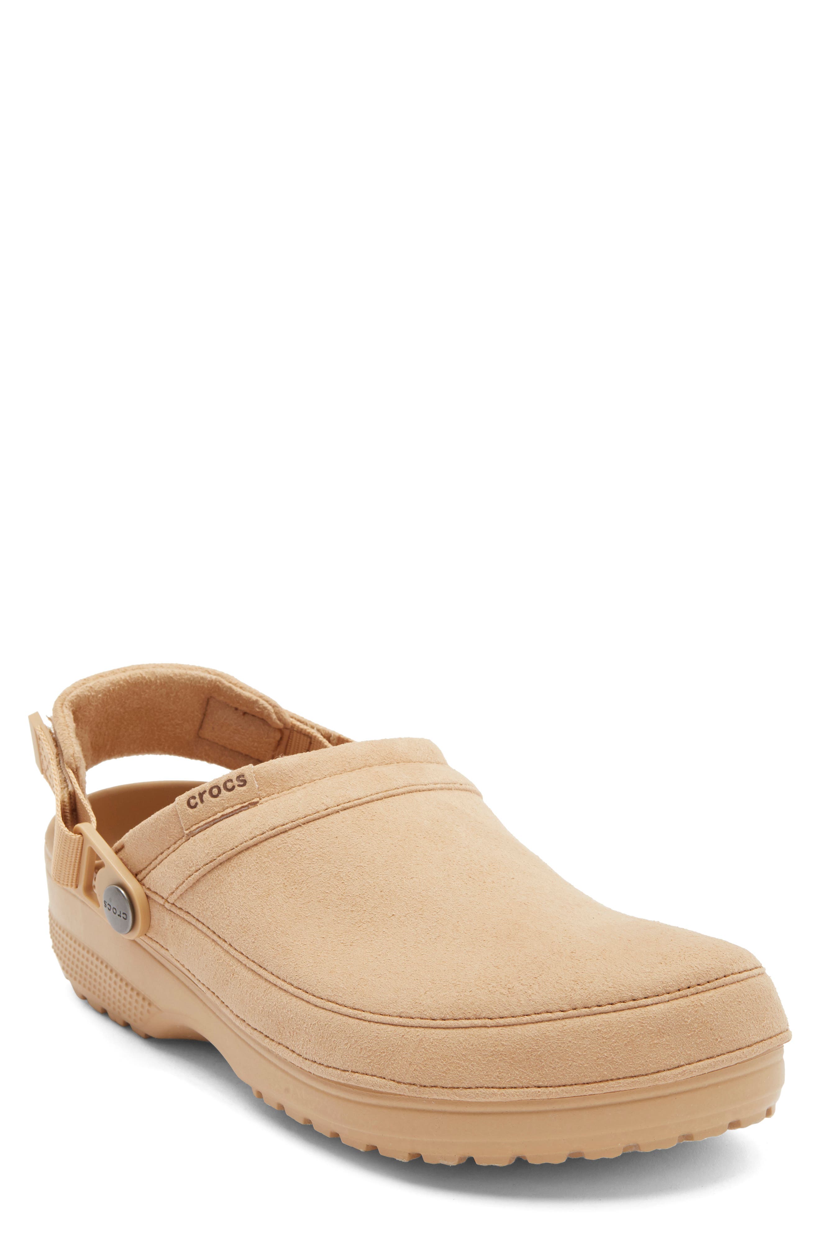CROCS Classic Crafted Faux Suede Clog, Main, color, Cashew