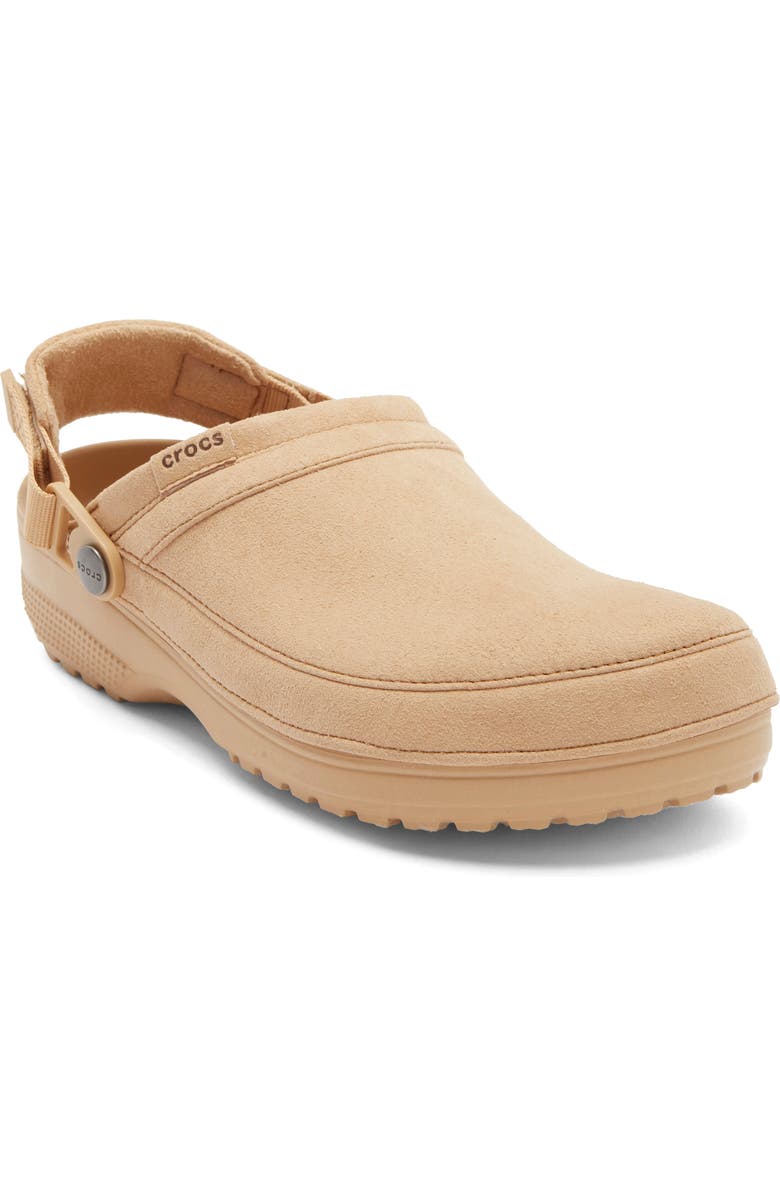 CROCS Classic Crafted Faux Suede Clog, Main, color, Cashew