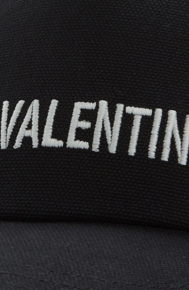 Valentino Garavani Chez Valentino Embroidered Baseball Cap, Alternate, color, Black/ Ivory