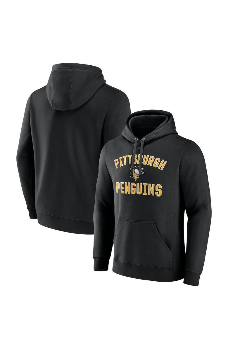 FANATICS Men's Fanatics Black Pittsburgh Penguins Victory Arch Pullover Hoodie, Alternate, color, 