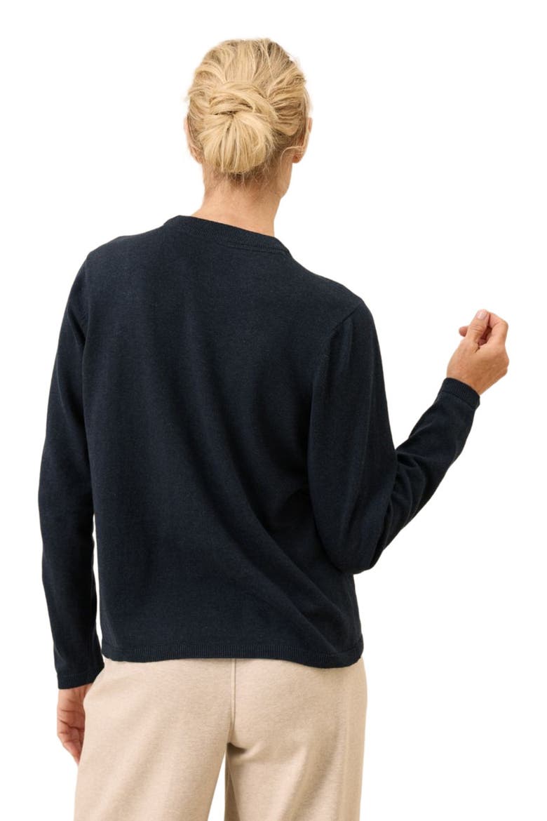 Organic Cotton Classic Fine Knit Crew Sweater, Alternate, color, Midnight Blue Heather