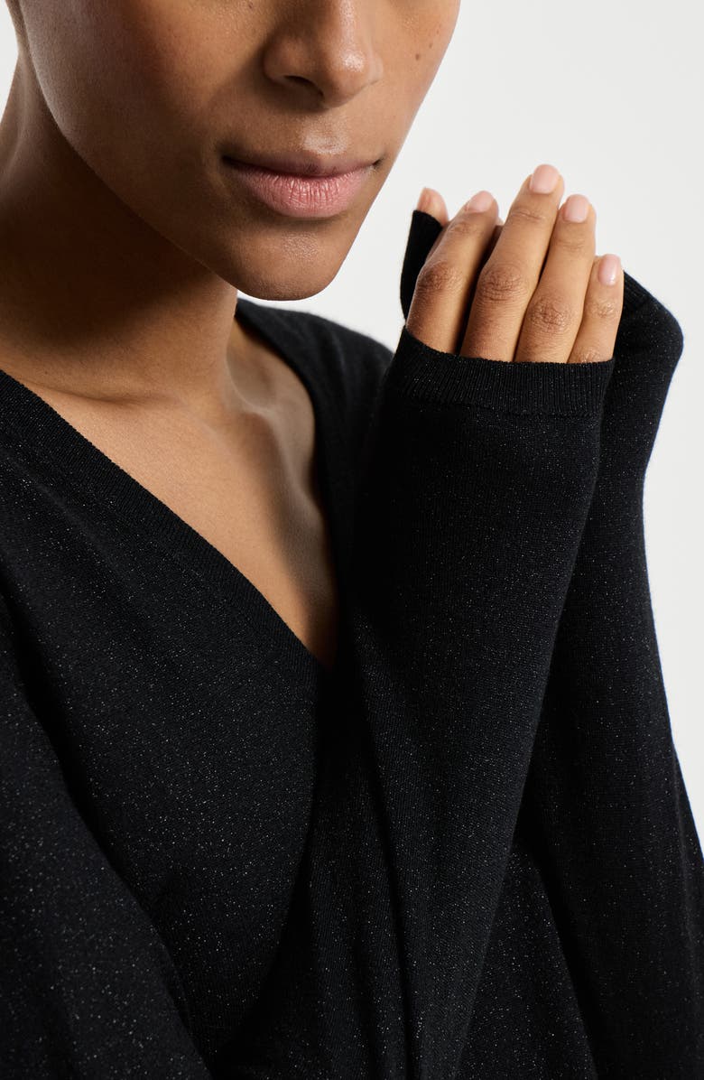 Brunello Cucinelli Cashmere and silk sweater, Alternate, color, Black