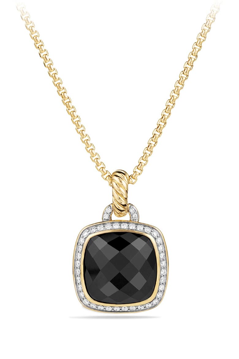 Albion Pendant with Diamonds in 18k Gold, Main, color, BLACK ONYX