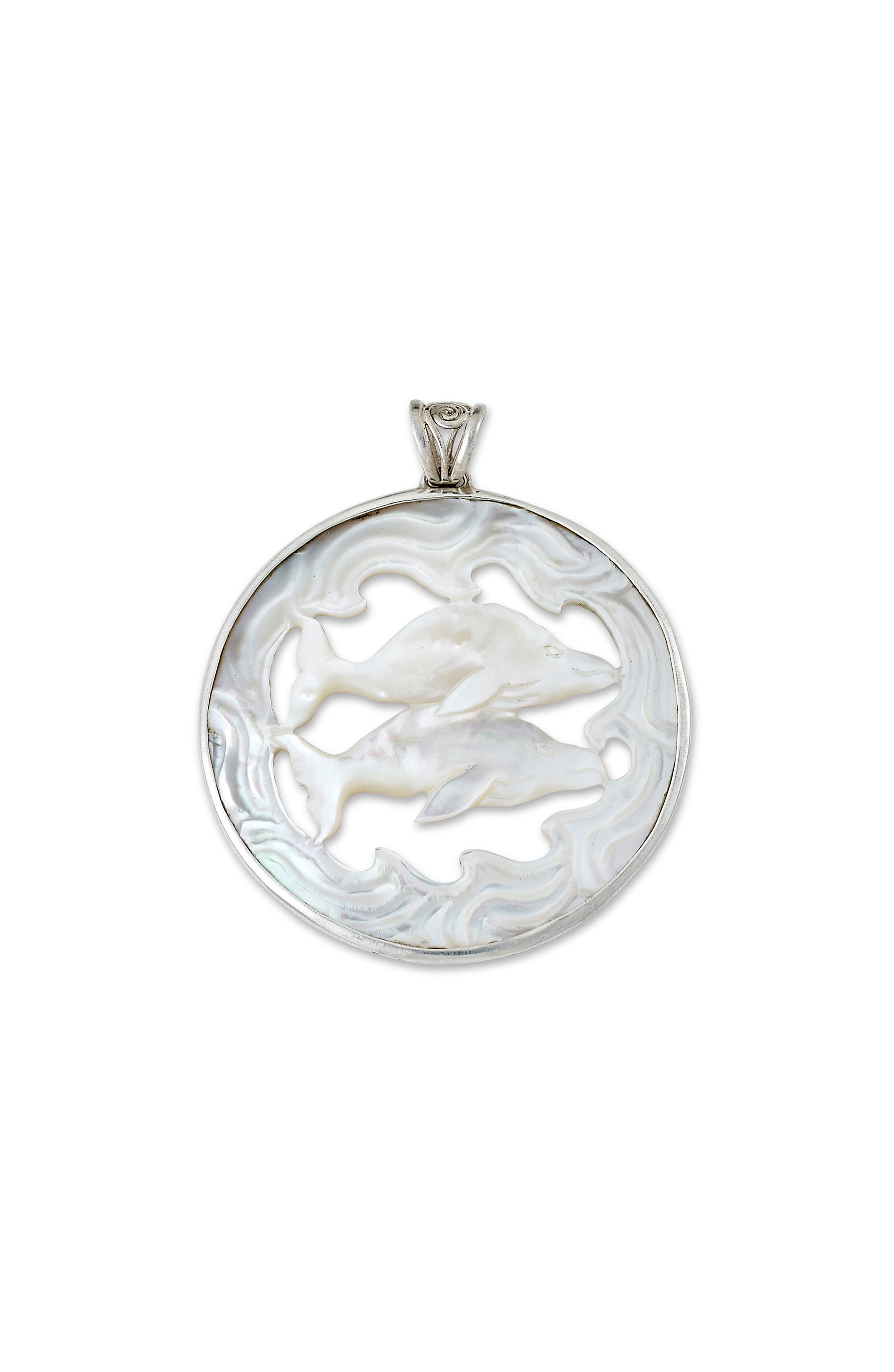 SAMUEL B. Carved Mother-of-Pearl Whale Pendant