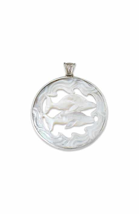 SAMUEL B. Carved Mother-of-Pearl Whale Pendant
