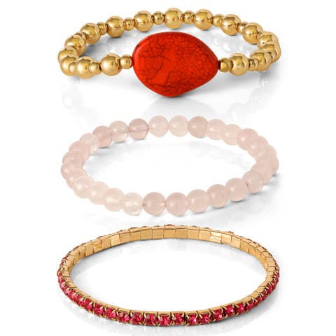 3-Piece Beaded Stretch Bracelet Set