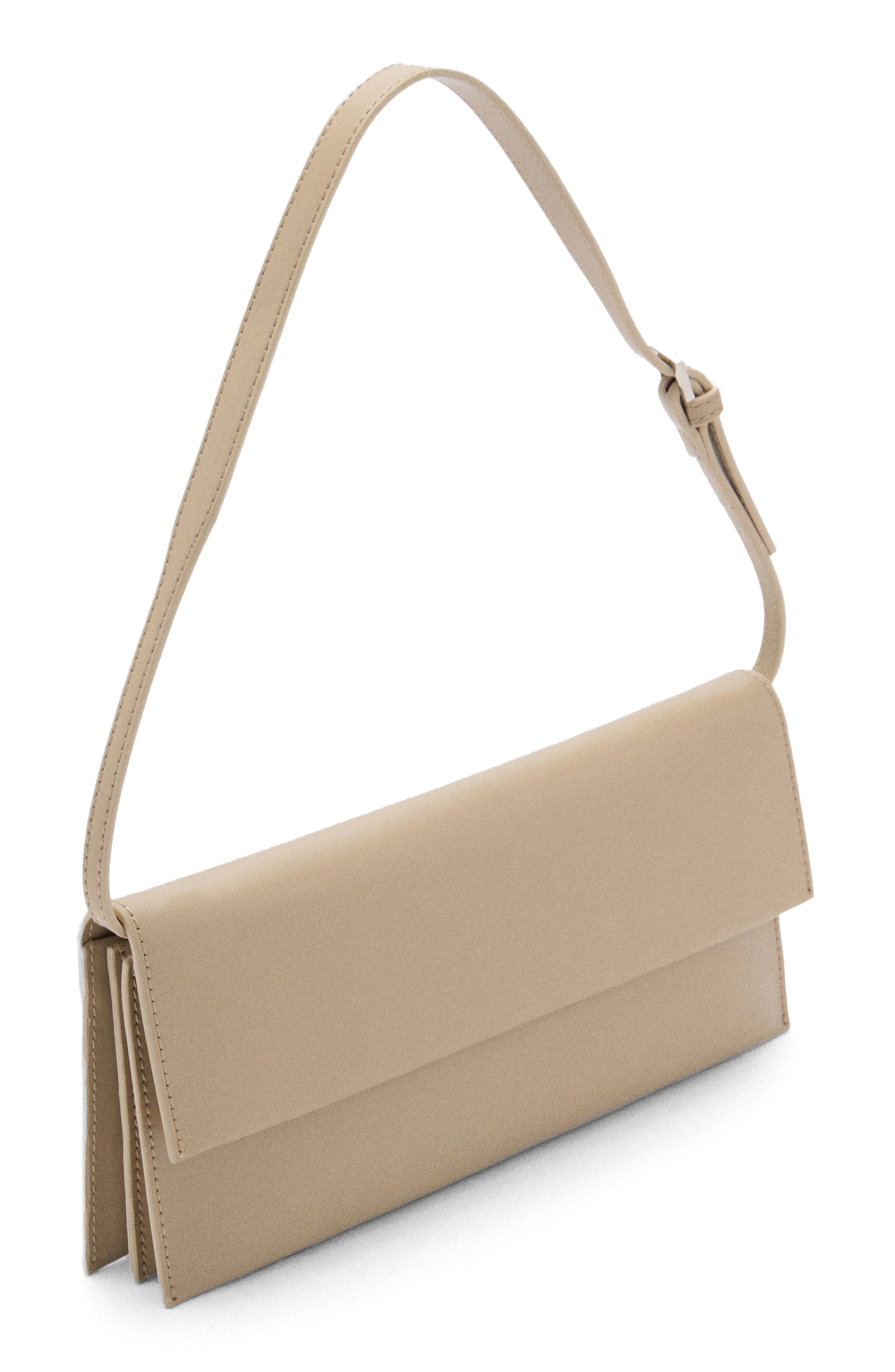 Faux Leather Shoulder Bag, Alternate, color, MEDIUM BROWN