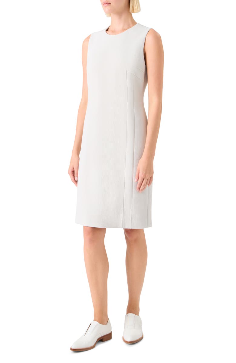 Akris Sleeveless Wool Sheath Dress, Alternate, color, Greige