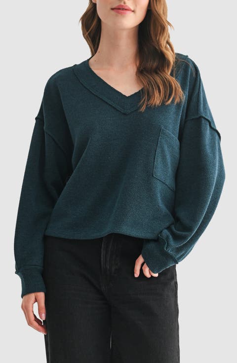 V-Neck Long Sleeve Top