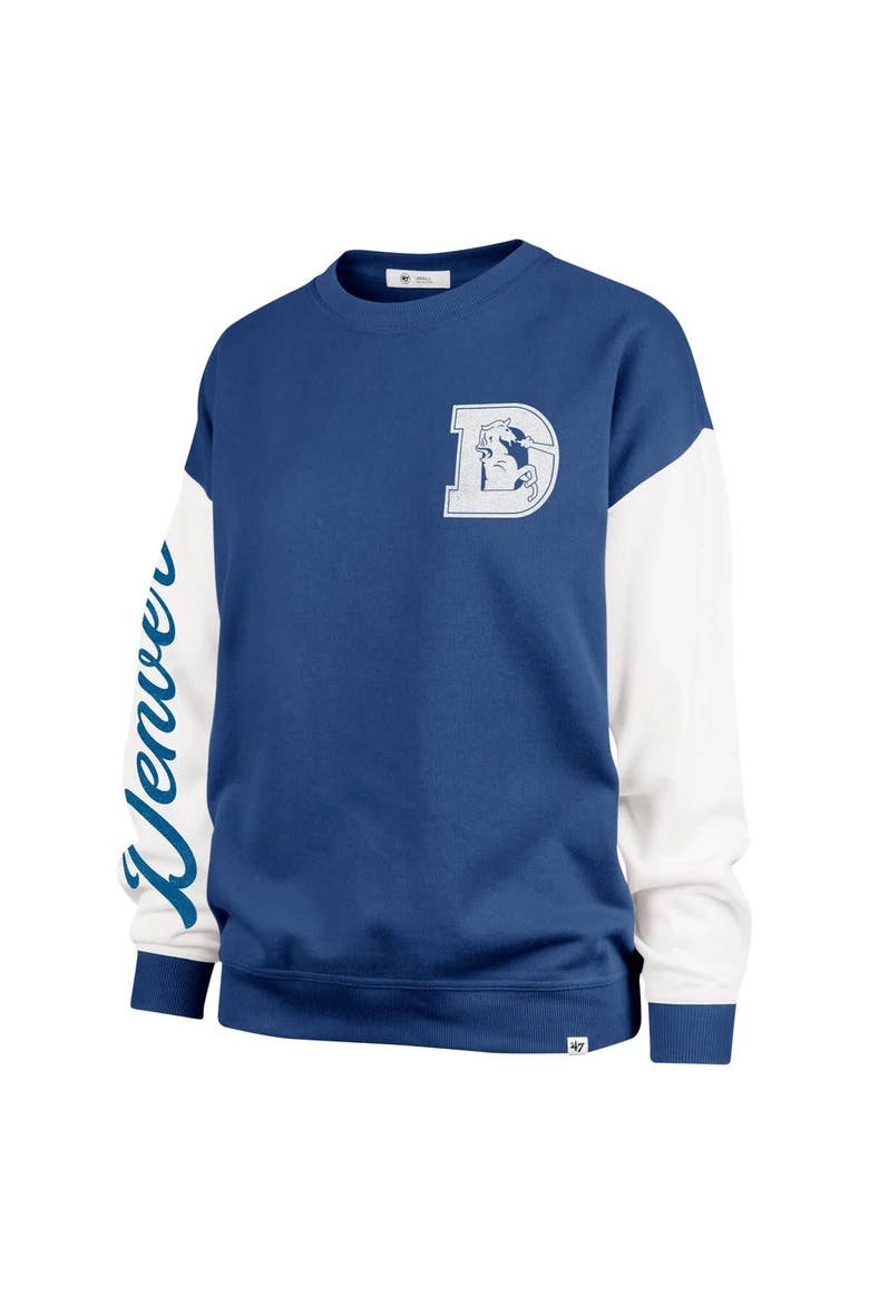 '47 Women's '47 Navy Denver Broncos Double Header Rise Andie Pullover ...