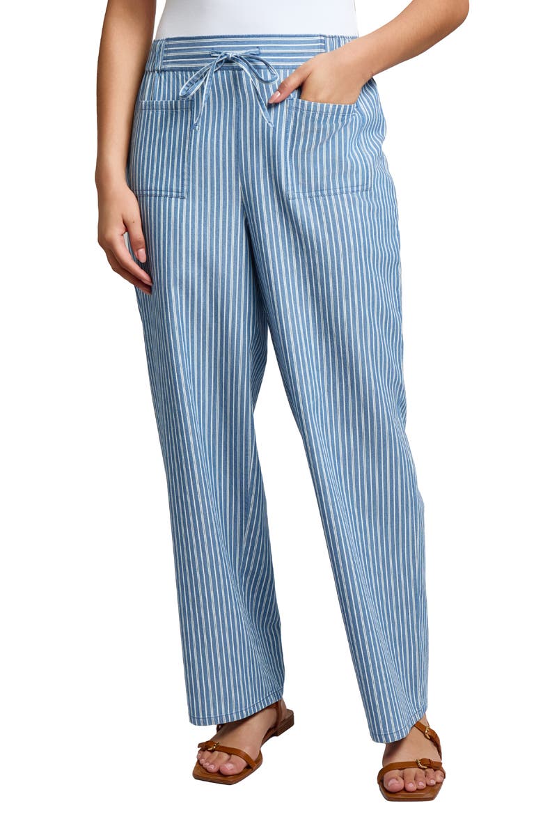 Jones New York Stripe Cotton Drawstring Pants, Main, color, 