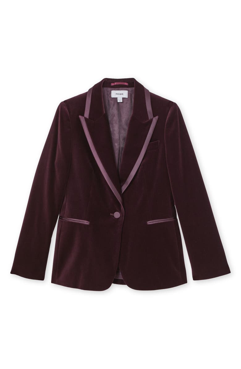 Reiss Elia Cotton Velveteen Blazer, Alternate, color, Burgundy