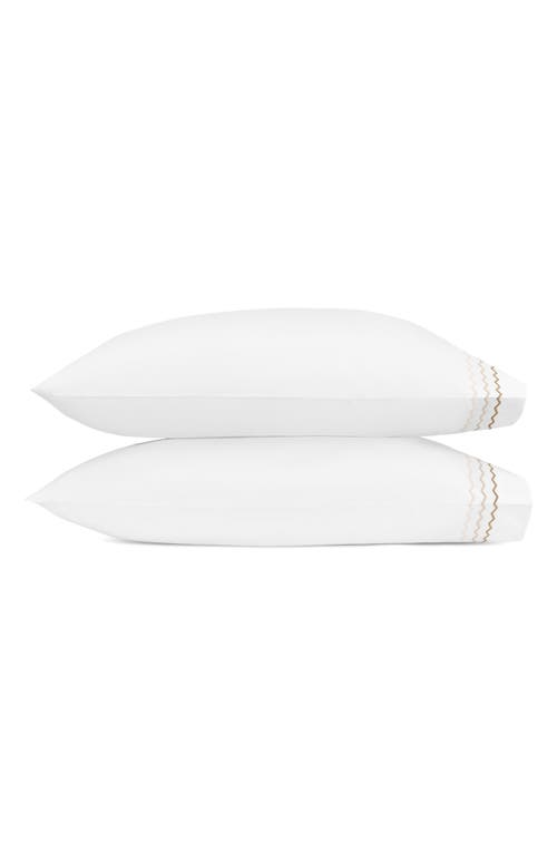 Matouk Axel Set Of 2 Embroidered Pillowcases In White