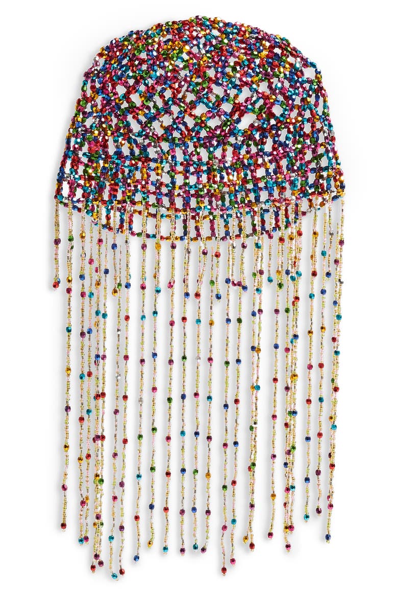 Festival Fringed Headpiece, Alternate, color, RED MULTI