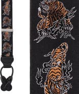 Trafalgar Bengali Crouching Tiger Silk Novelty Button End Suspenders