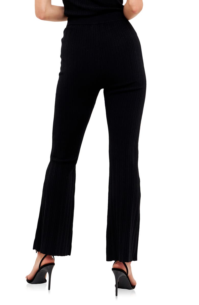 Grey Lab Flare Leg Rib Pants, Alternate, color, Black