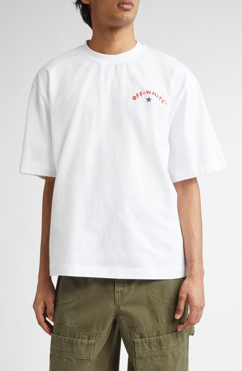 Off-White Star Arrow Skate Graphic Cotton T-Shirt, Main, color, 